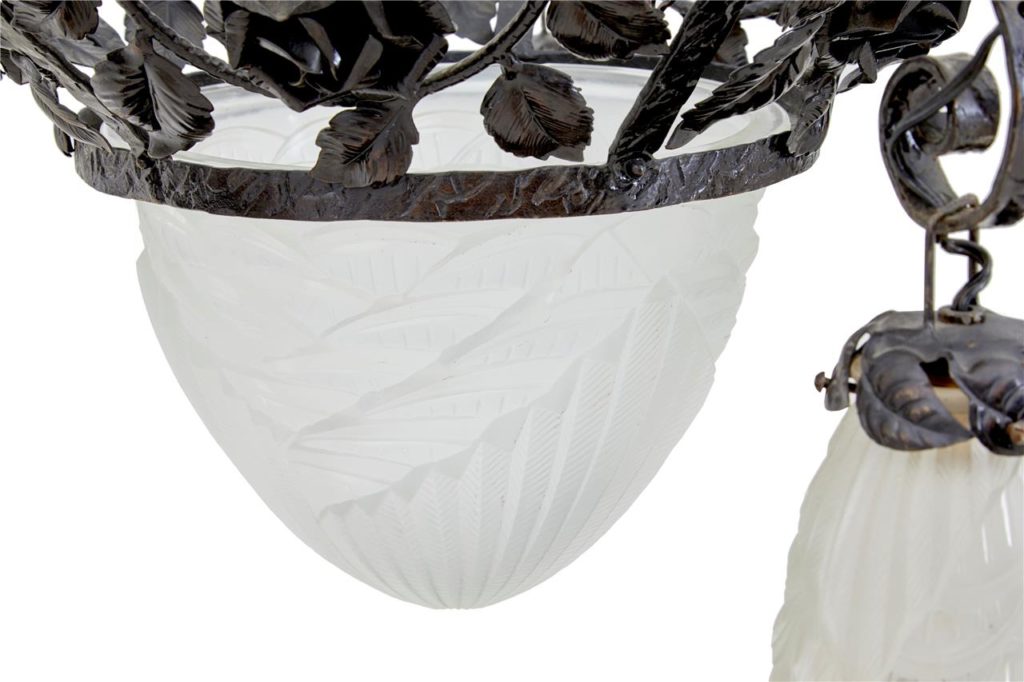 Large 20th Century Adjustable 5 Arm Chandelier — image 3