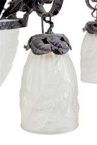 Large 20th Century Adjustable 5 Arm Chandelier — thumbnail 2