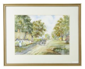 LARGE 20TH CENTURY WATERCOLOUR BY S J GLEED