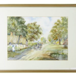 LARGE 20TH CENTURY WATERCOLOUR BY S J GLEED