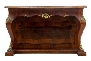 Stunning Continental 19th Century Walnut and Ormolu Mirror and Stand — thumbnail 5