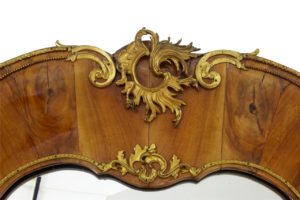 Stunning Continental 19th Century Walnut and Ormolu Mirror and Stand — thumbnail 7