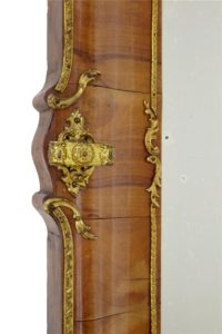 Stunning Continental 19th Century Walnut and Ormolu Mirror and Stand — thumbnail 9