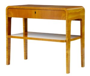 20th Century Later Art Deco Birch Bedside Occasional Table — thumbnail 1