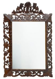 19th Century French Carved Oak Mirror — thumbnail 1