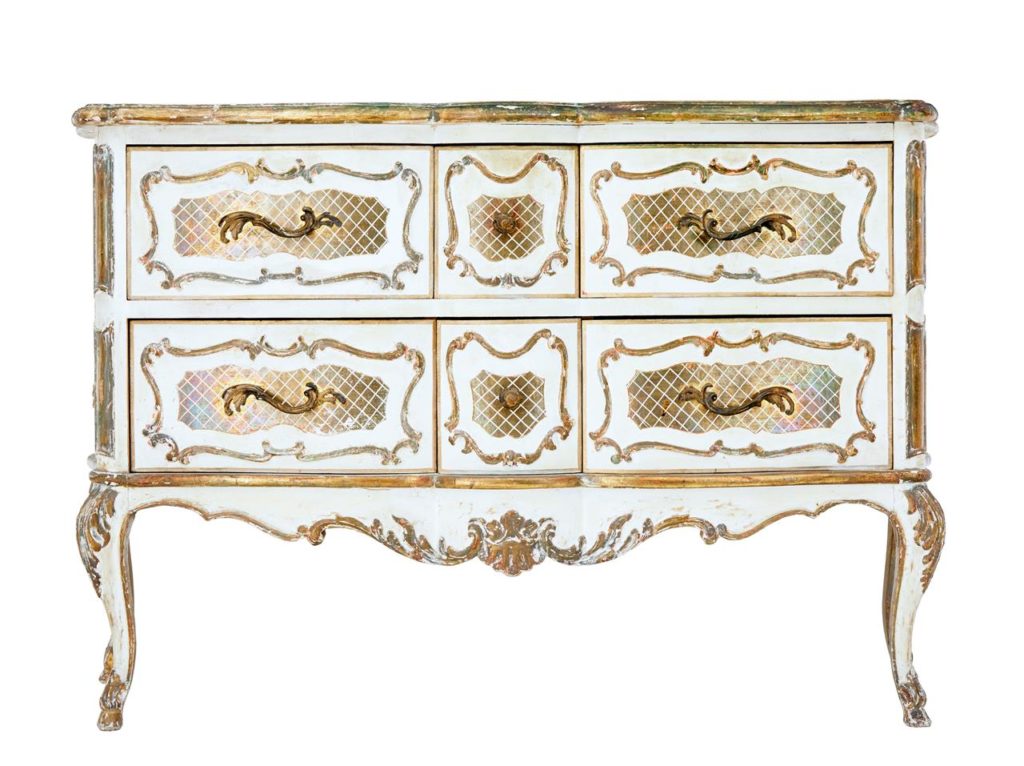 20th Century Reproduction Rococo 6 Drawer Commode — image 6