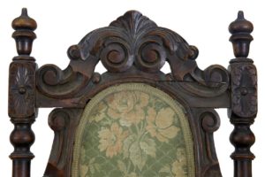 Set of 4 19th Century Carved Oak Dining Chairs for Restoration — thumbnail 2