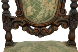 Set of 4 19th Century Carved Oak Dining Chairs for Restoration — thumbnail 3
