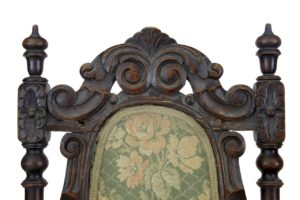 Set of 4 19th Century Carved Oak Dining Chairs for Restoration — thumbnail 5