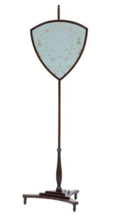 19TH CENTURY MAHOGANY INLAID POLE SCREEN