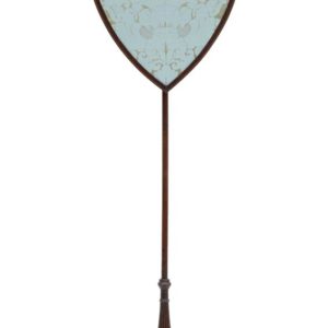 19TH CENTURY MAHOGANY INLAID POLE SCREEN