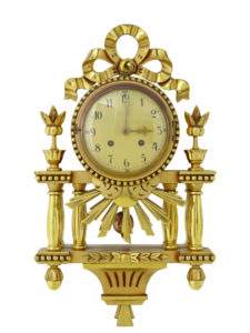 1940’s Swedish Gilt Ornate Wall Clock by Westerstrand — thumbnail 1