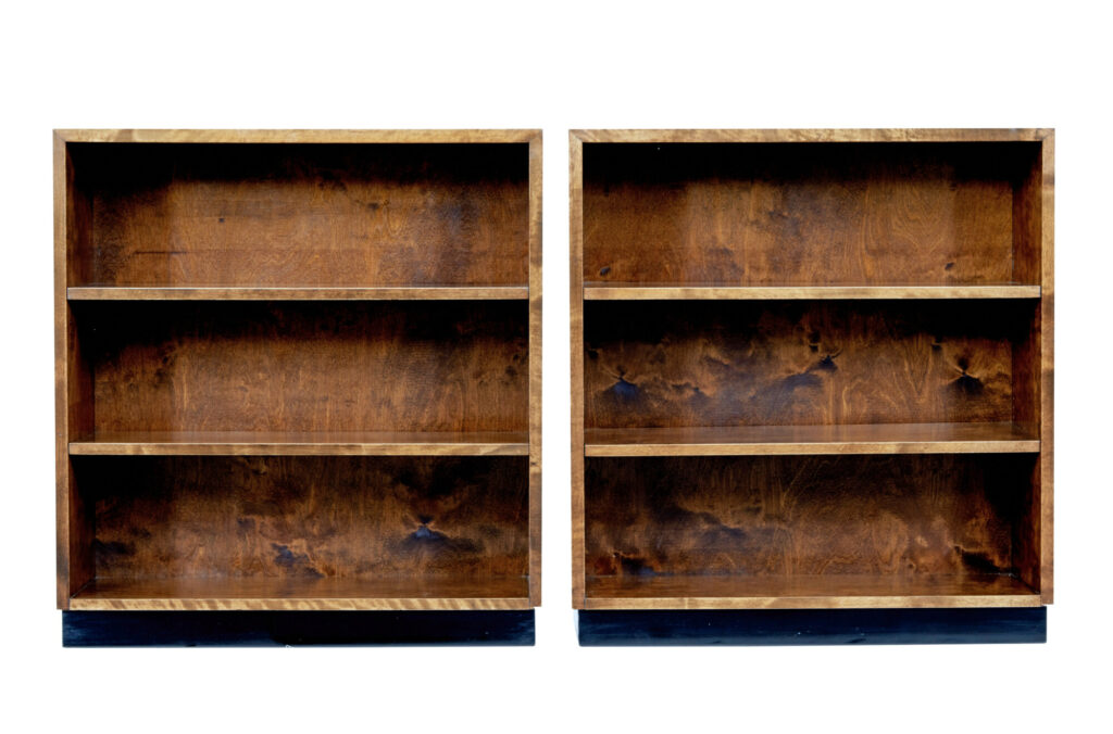 Pair of Mid 20th Century Birch Dwarf Bookcases — image 5