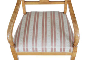 Pair of Early 20th Century Empire Revival Birch Armchairs — thumbnail 7