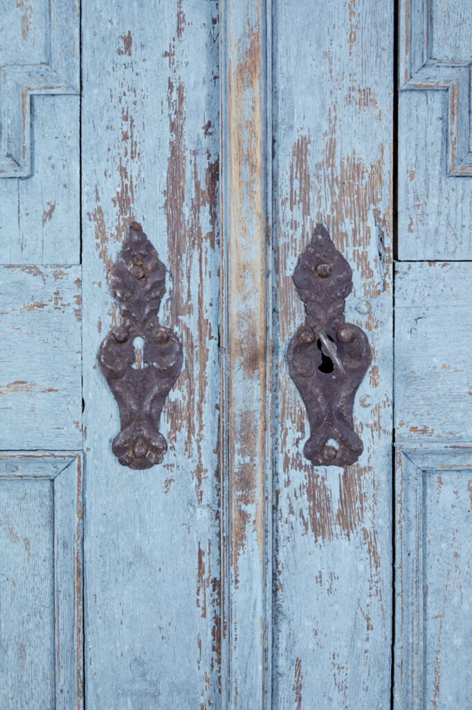 18th Century Painted Carved Oak Baroque Cupboard — image 6
