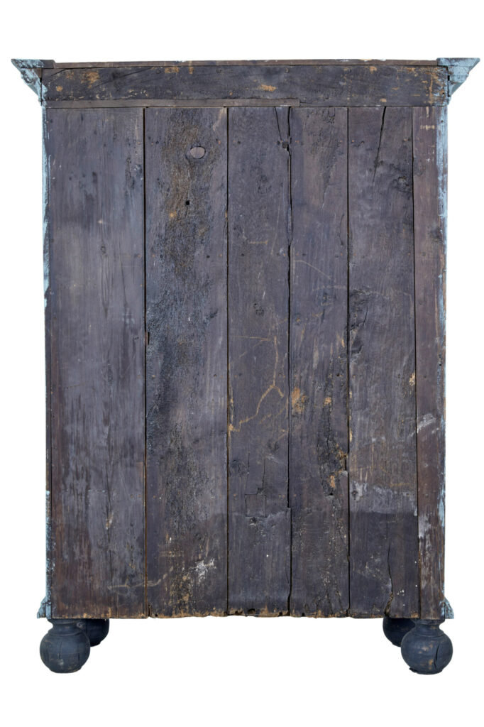 18th Century Painted Carved Oak Baroque Cupboard — image 8