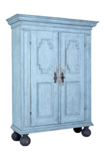 18th Century Painted Carved Oak Baroque Cupboard — thumbnail 1