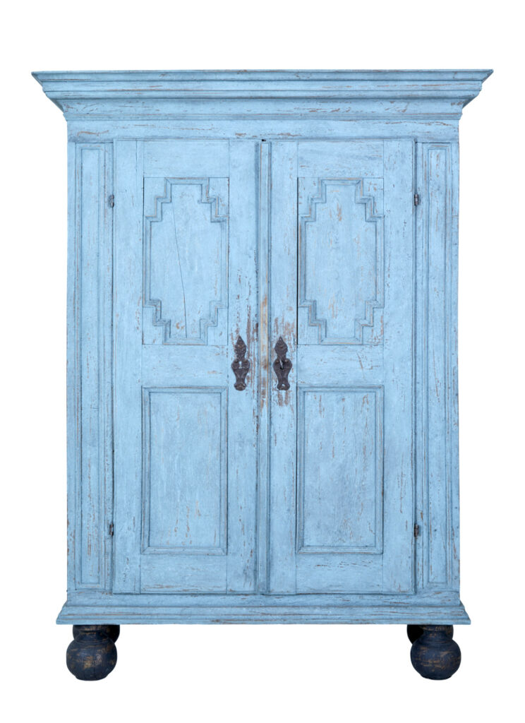18th Century Painted Carved Oak Baroque Cupboard — image 3