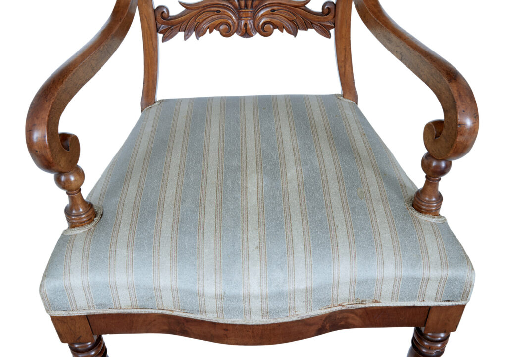 Pair of 19th Century Carved Mahogany Armchairs — image 7