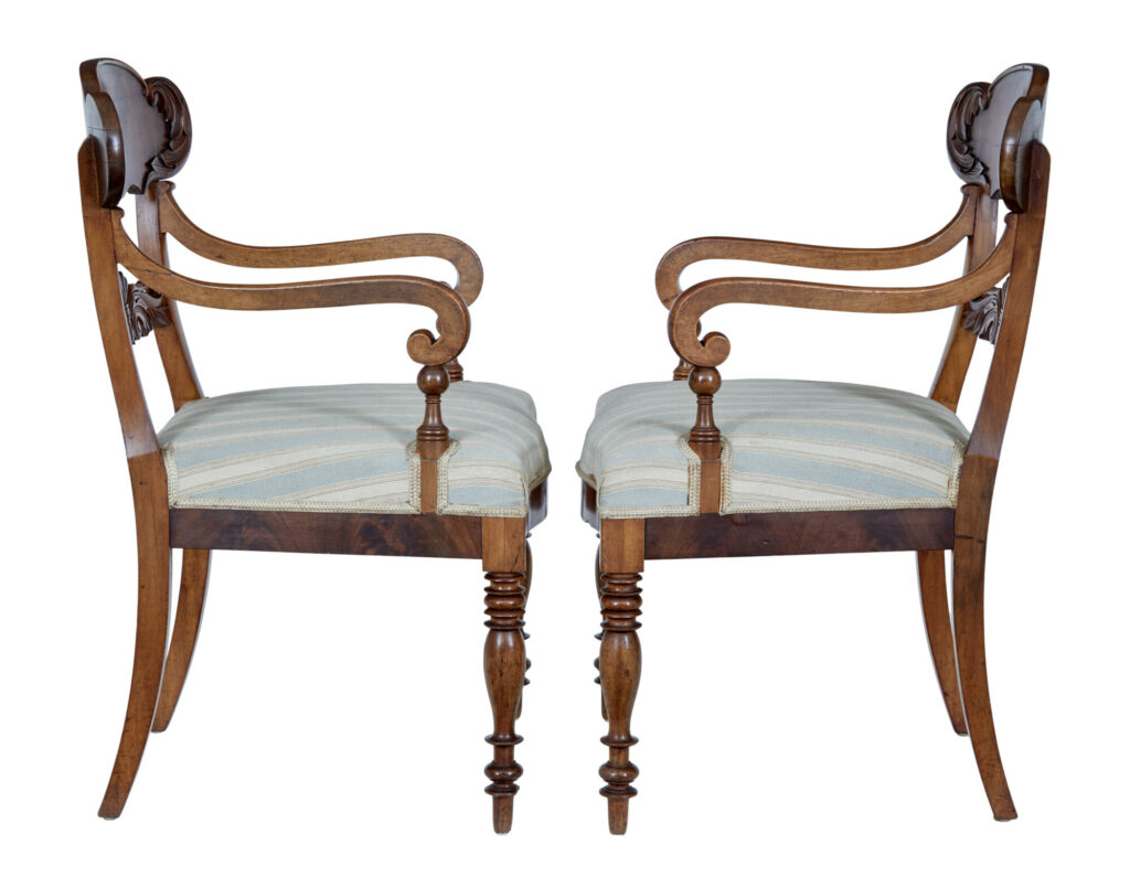 Pair of 19th Century Carved Mahogany Armchairs — image 3