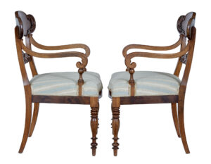 Pair of 19th Century Carved Mahogany Armchairs — thumbnail 3