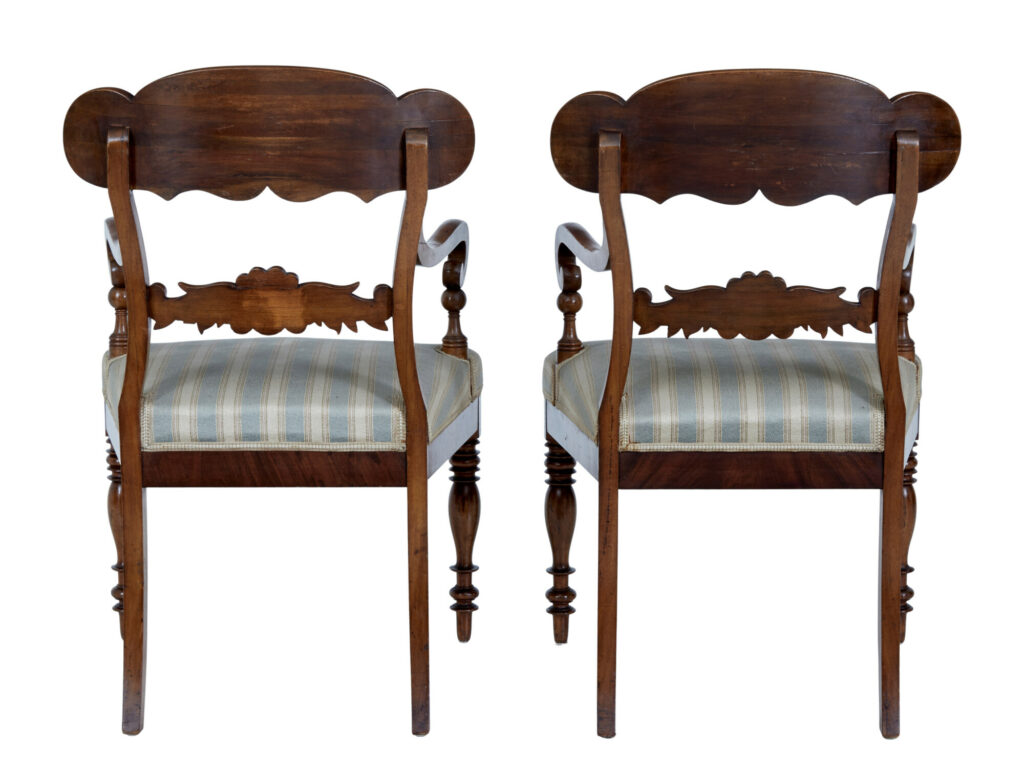 Pair of 19th Century Carved Mahogany Armchairs — image 4