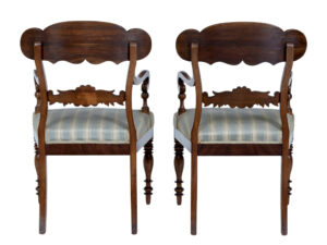 Pair of 19th Century Carved Mahogany Armchairs — thumbnail 4