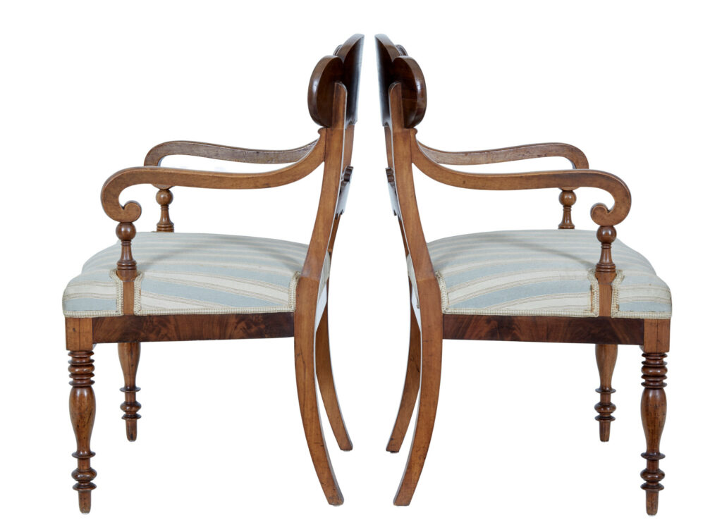Pair of 19th Century Carved Mahogany Armchairs — image 2
