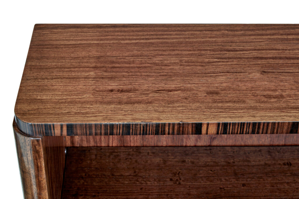 Scandinavian Art Deco Mahogany and Kingwood Open Bookcase — image 6