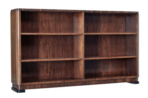 Scandinavian Art Deco Mahogany and Kingwood Open Bookcase — thumbnail 1
