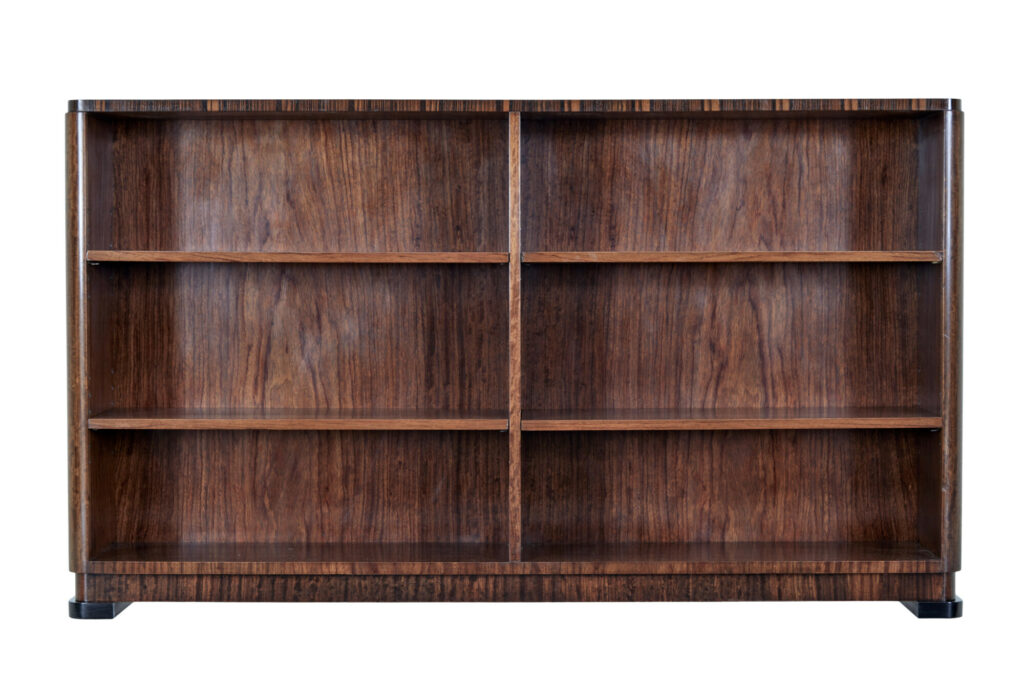 Scandinavian Art Deco Mahogany and Kingwood Open Bookcase — image 5