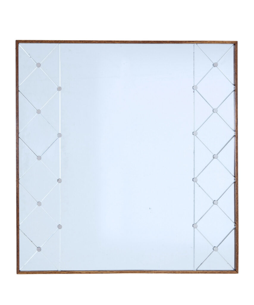 Swedish 20th Century Oak Framed Hall Mirror