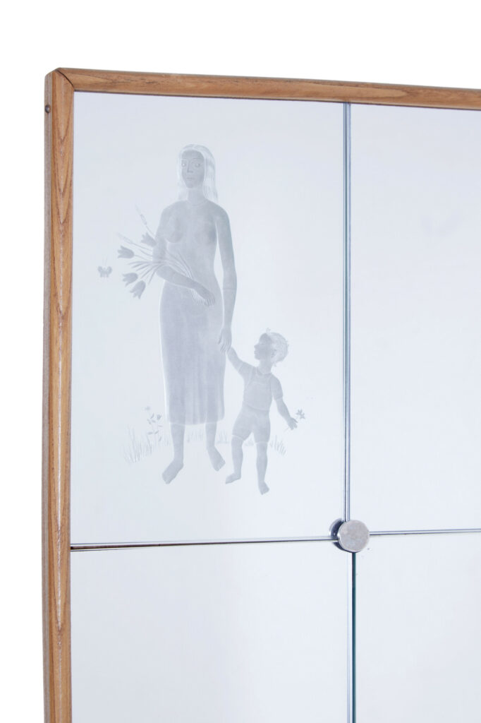 Mid 20th Century Swedish Etched Wall Mirror — image 2