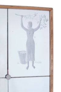 Mid 20th Century Swedish Etched Wall Mirror — thumbnail 3