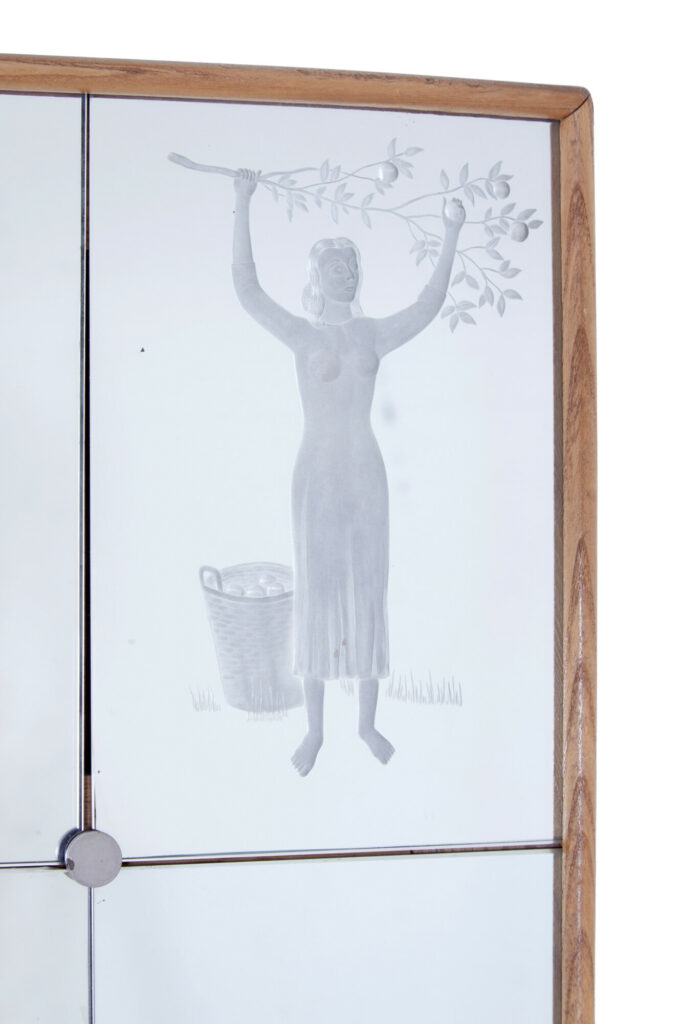 Mid 20th Century Swedish Etched Wall Mirror — image 3