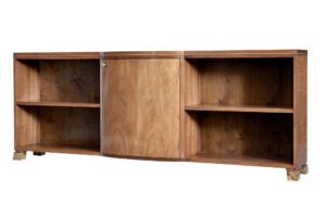 Mid 20th Century Swedish Low Open Bookcase in Walnut — thumbnail 1