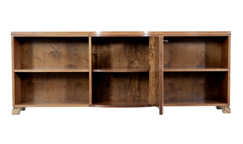 Mid 20th Century Swedish Low Open Bookcase in Walnut — image 5