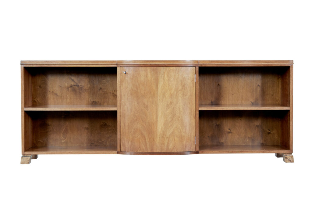 Mid 20th Century Swedish Low Open Bookcase in Walnut — image 6