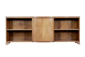 Mid 20th Century Swedish Low Open Bookcase in Walnut — thumbnail 6