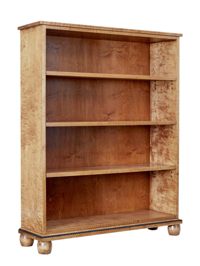 SWEDISH ART DECO BIRCH OPEN BOOKCASE