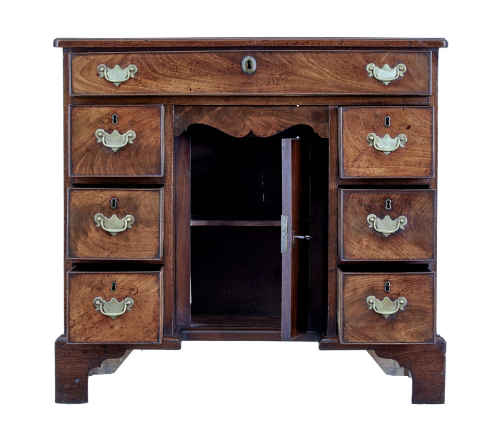 Mid 18th Century Mahogany Kneehole Desk — image 10