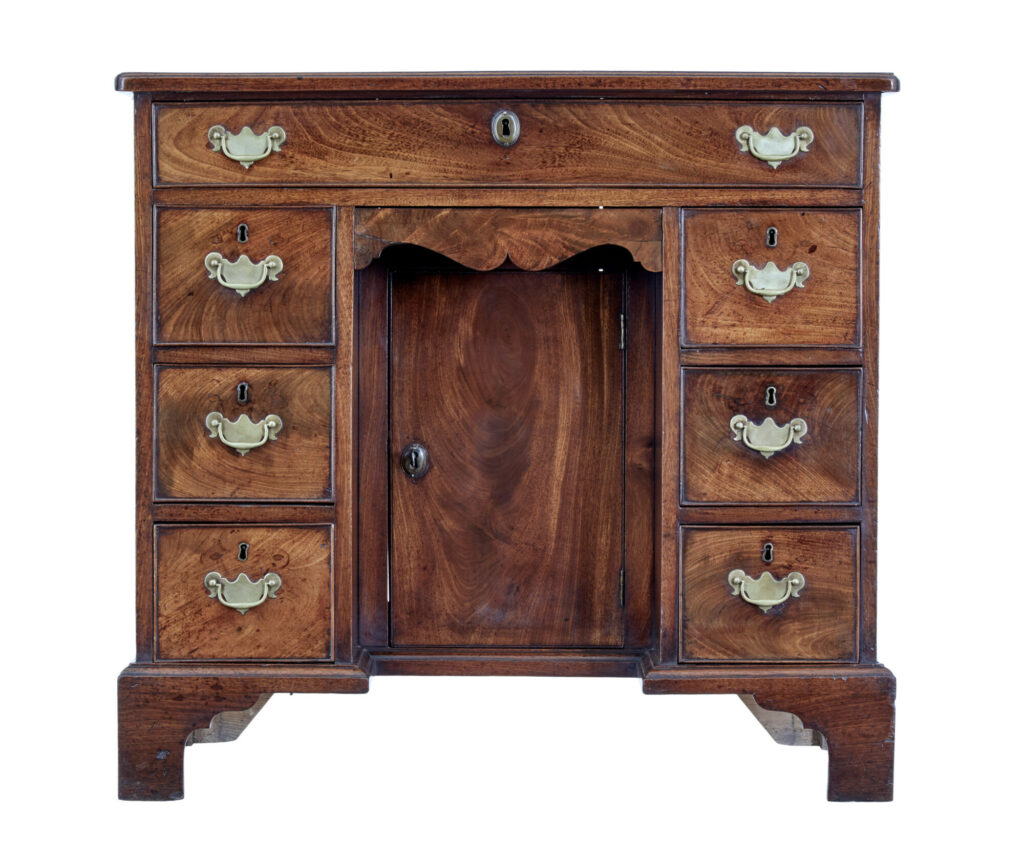 Mid 18th Century Mahogany Kneehole Desk — image 1