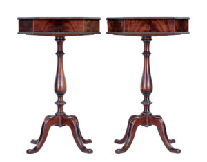 Pair of Mid Century Mahogany Side Tables — thumbnail 3