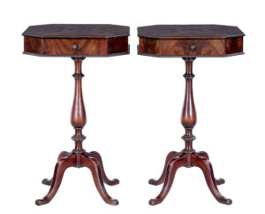 Pair of Mid Century Mahogany Side Tables — thumbnail 1