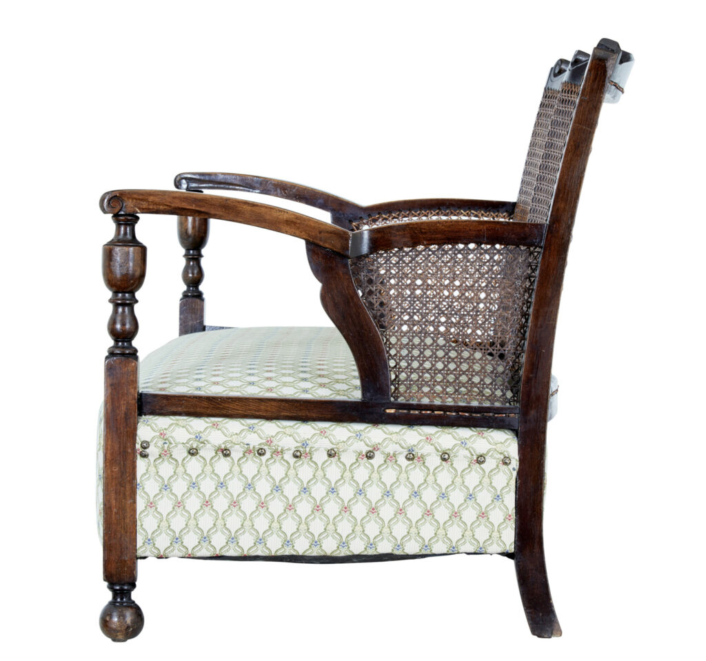 20th Century Oak Cane Work Sofa — image 7