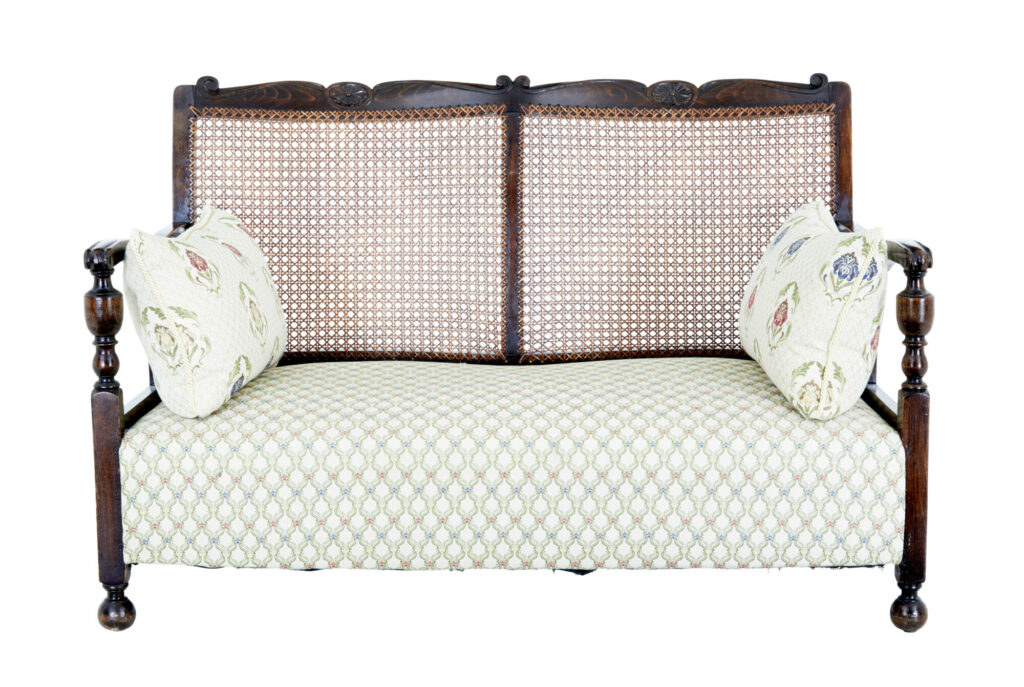 20th Century Oak Cane Work Sofa — image 2