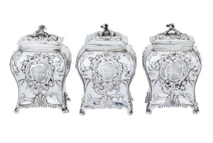 Rare Set of 3 Georgian Tea Caddies by Emick Romer — thumbnail 1