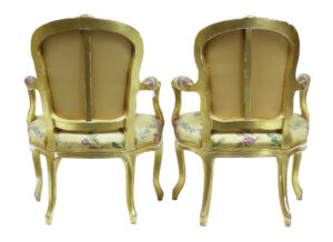 Near Pair of 18th Century Louis Xv Gilt Armchairs by Michard — thumbnail 4