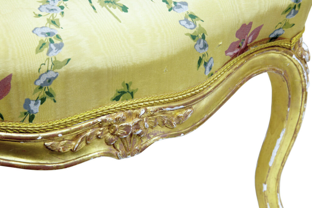 Near Pair of 18th Century Louis Xv Gilt Armchairs by Michard — image 5
