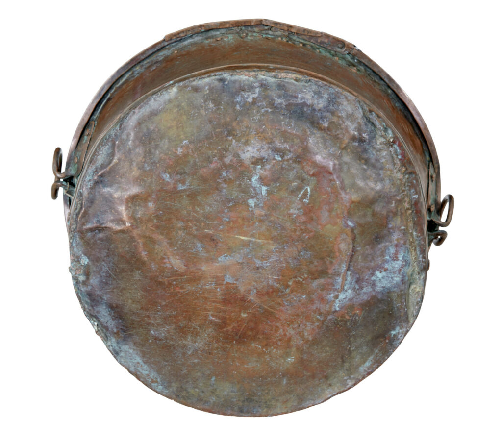 19th Century Embossed Brass Copper Cooking Pot — image 5